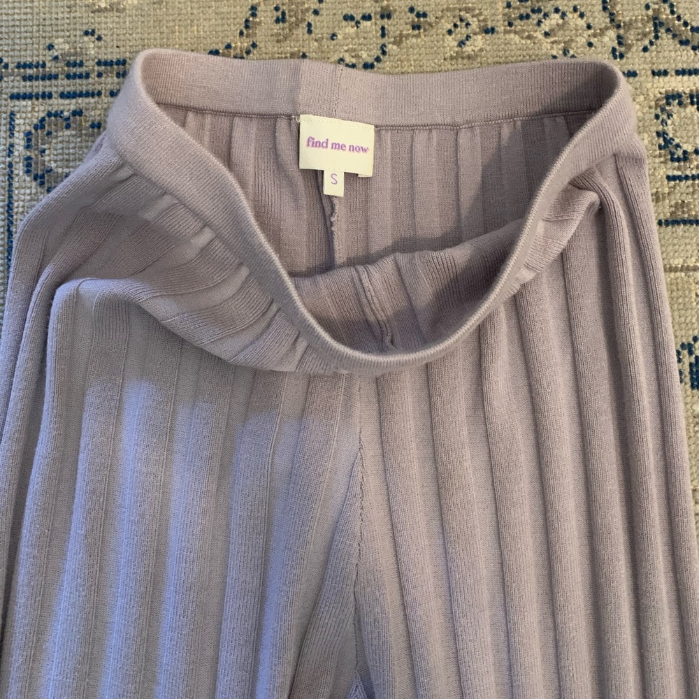 Lavender Ribbed Pants - Picture 3 of 4